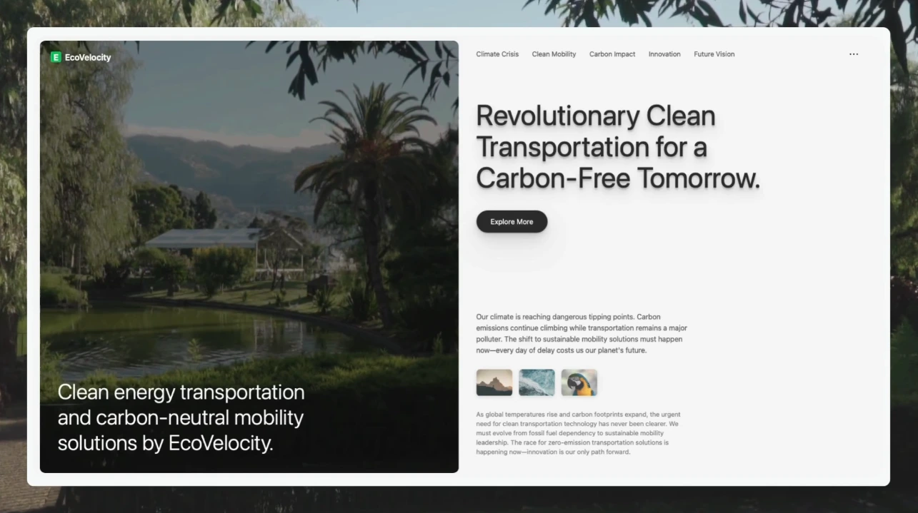 EcoVelocity Home Page